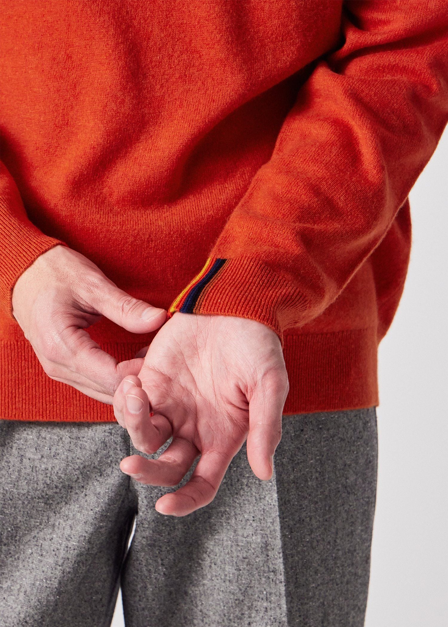 アーティストストライプポイント カシミヤ ニット