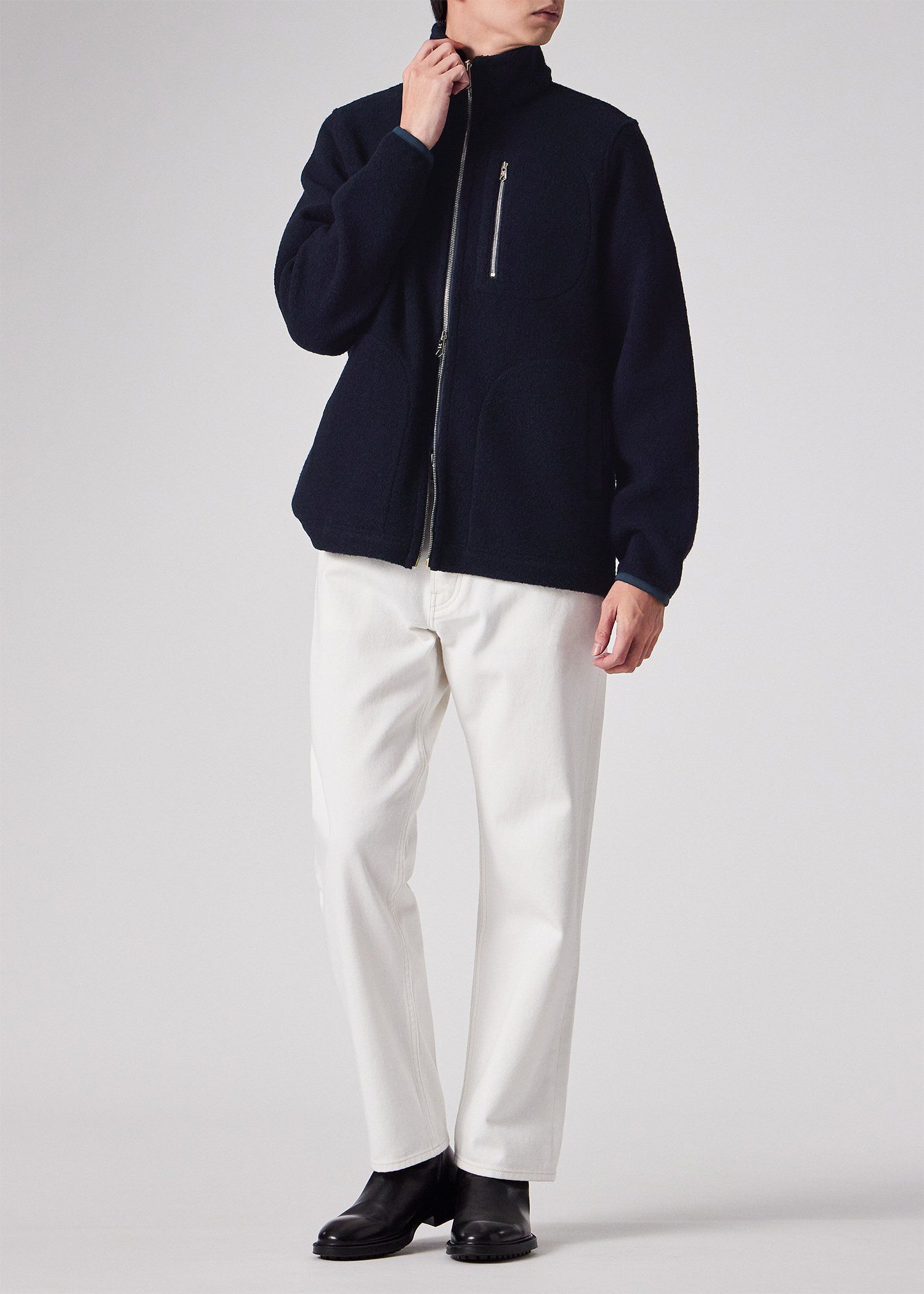 ボアフリース ジップアップブルゾン（ネイビー） ｜ポール・スミス