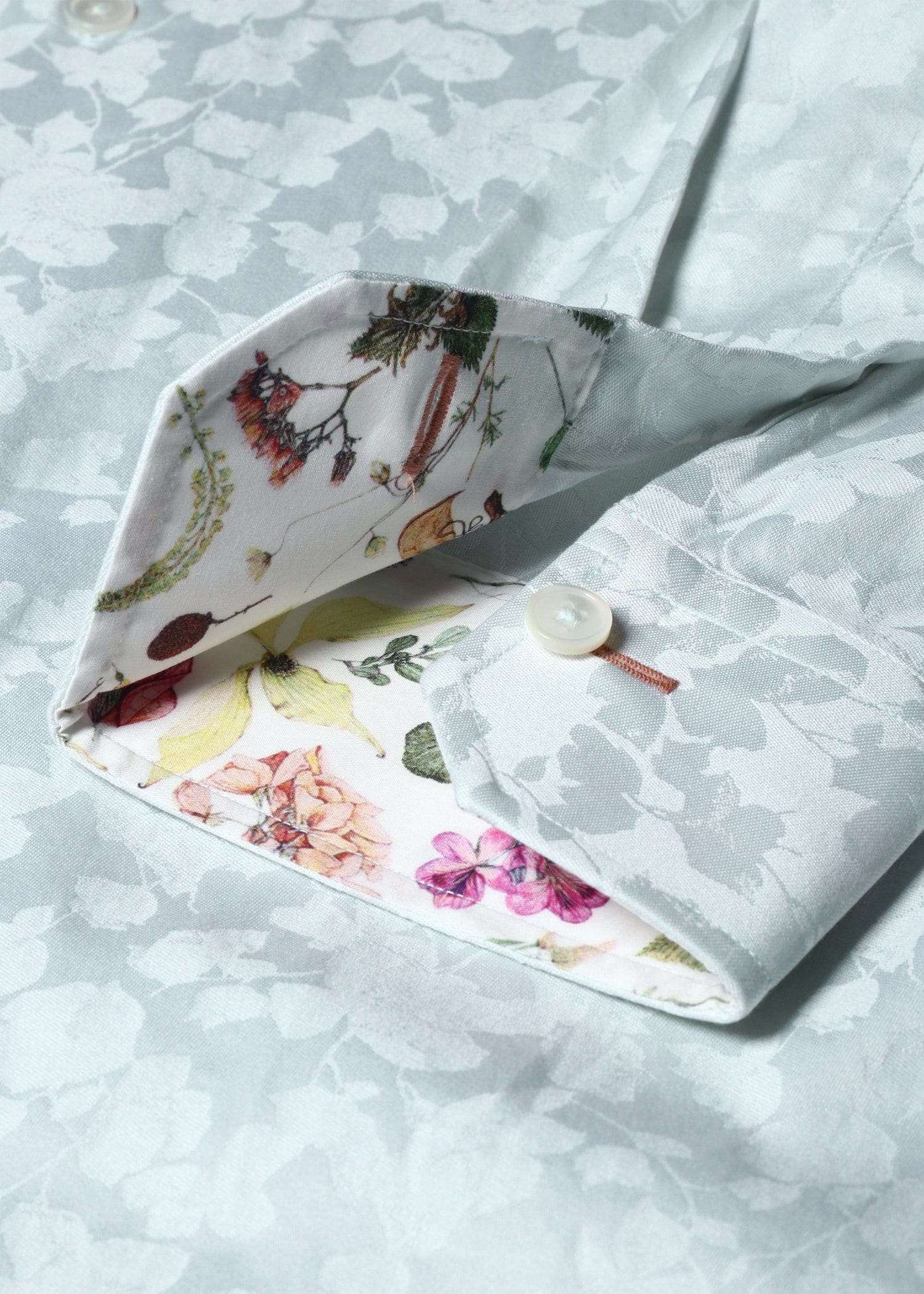 フローラルジャカード ドレスシャツ