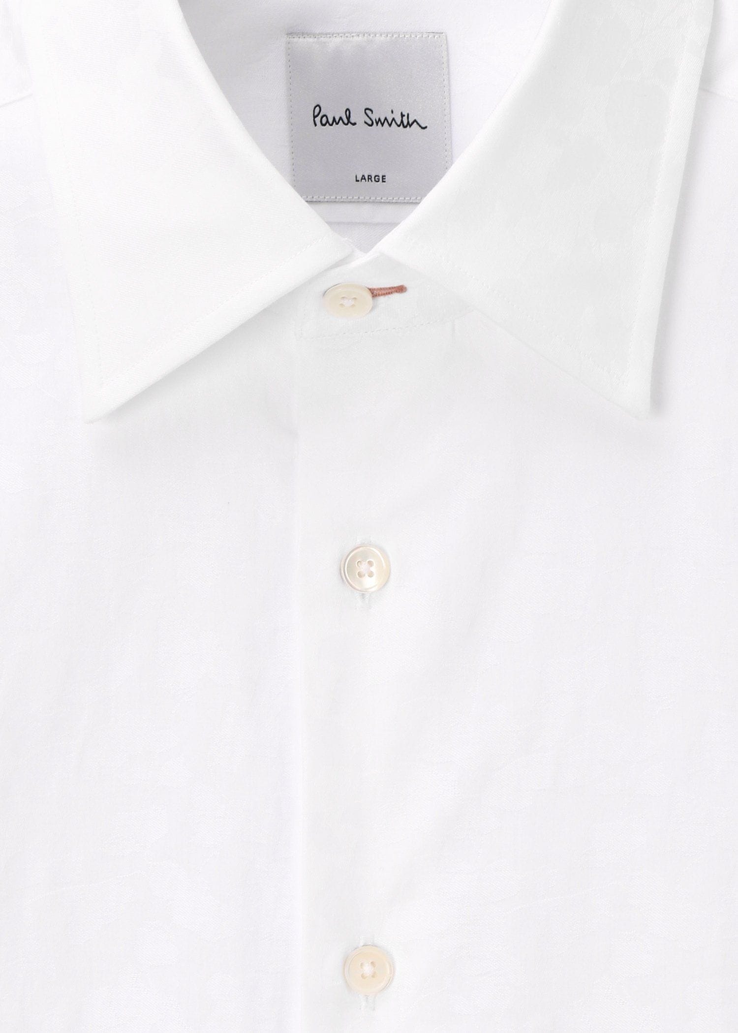 未使用 ポールスミス フローラルジャカード ドレスシャツ Mサイズ 白 フローラルジャカード ドレスシャツ（ホワイト） ｜ポール・スミス