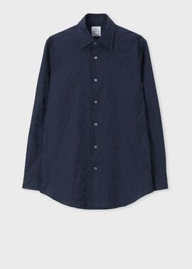 フローラルジャカード ドレスシャツ