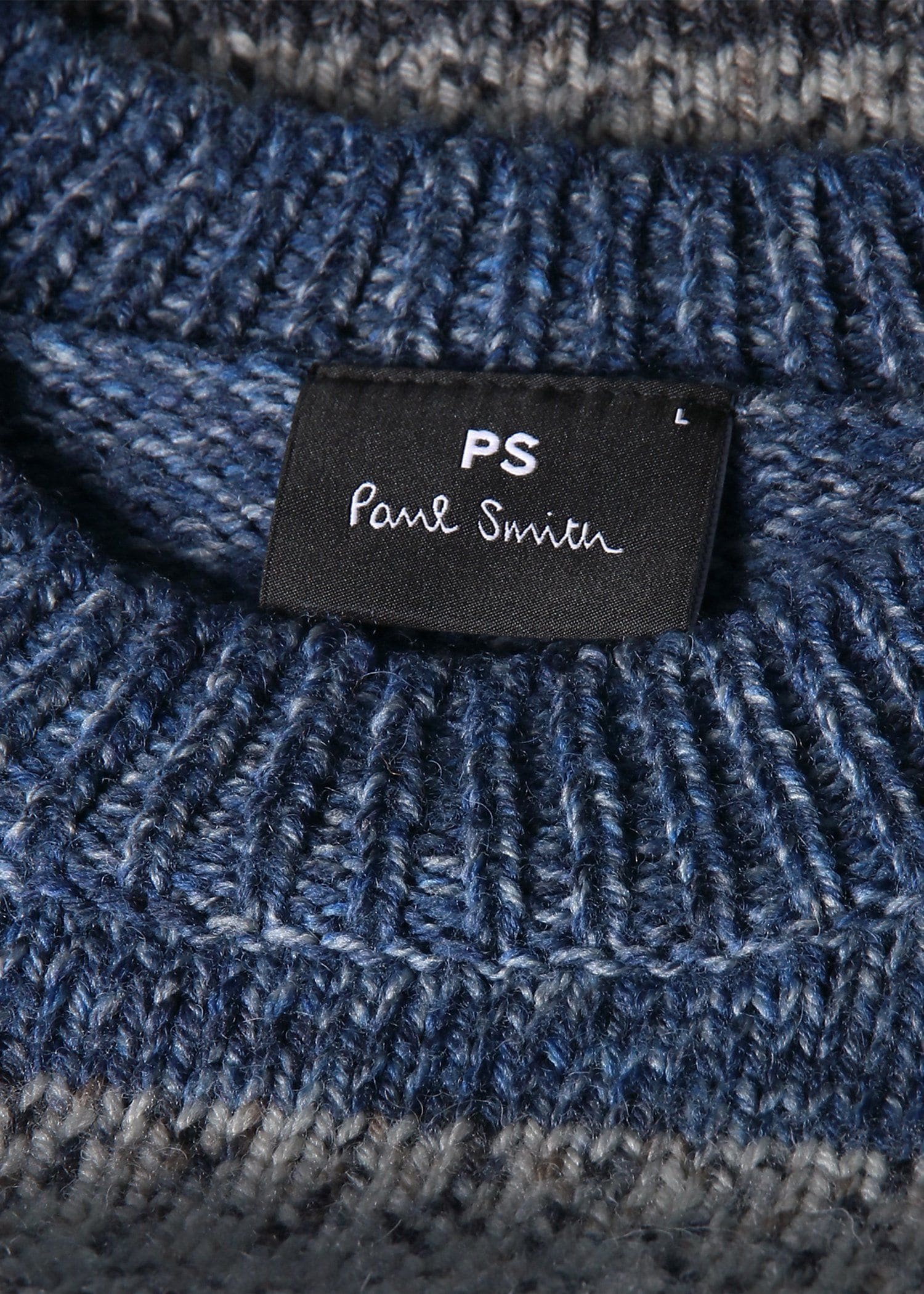 ランダムストライプ クルーネックニット