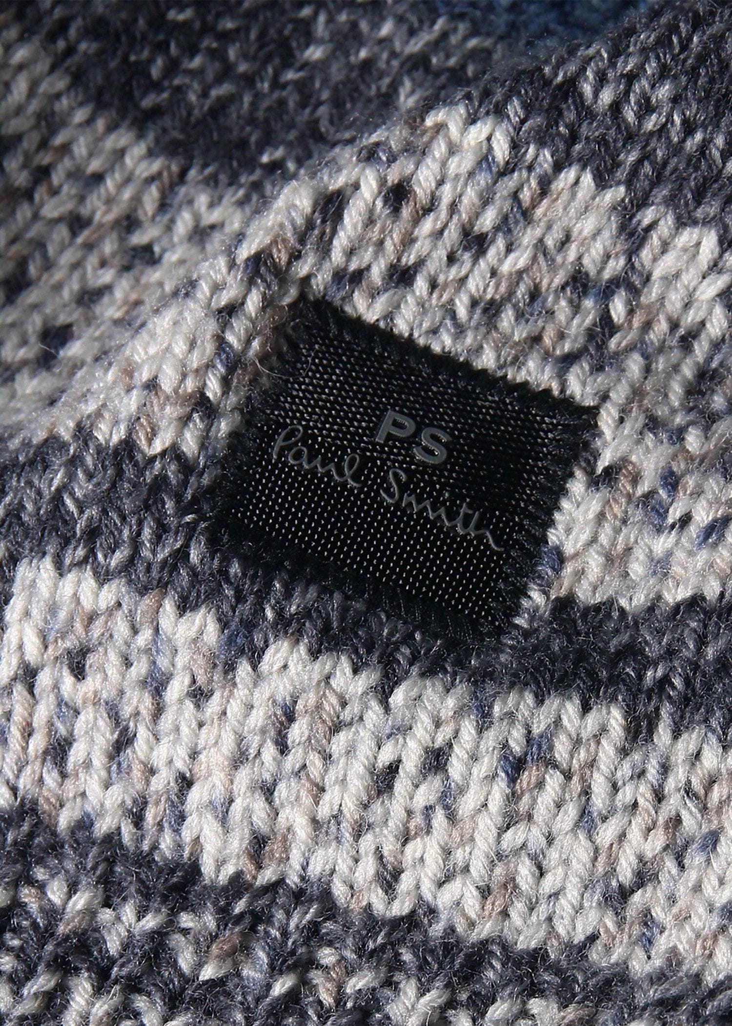 ランダムストライプ クルーネックニット