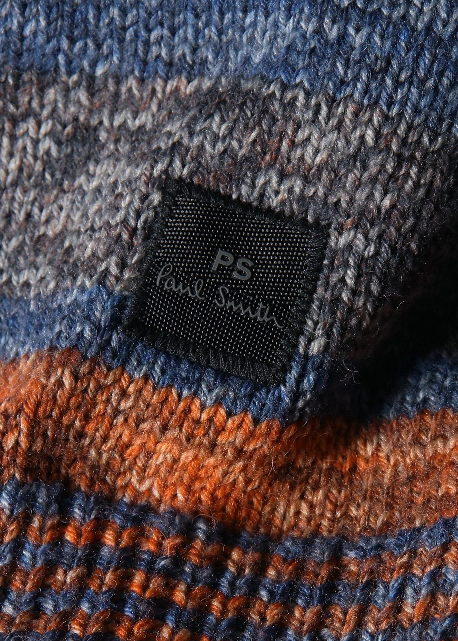 ランダムストライプ クルーネックニット