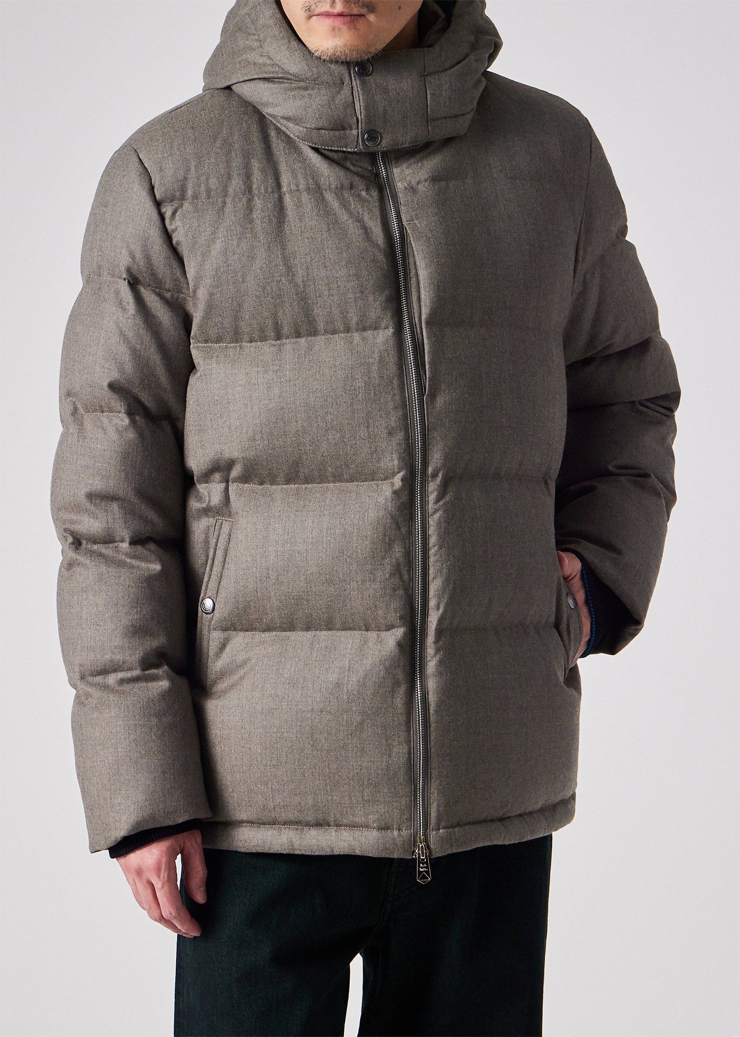 ウールフランネル ダウンジャケット