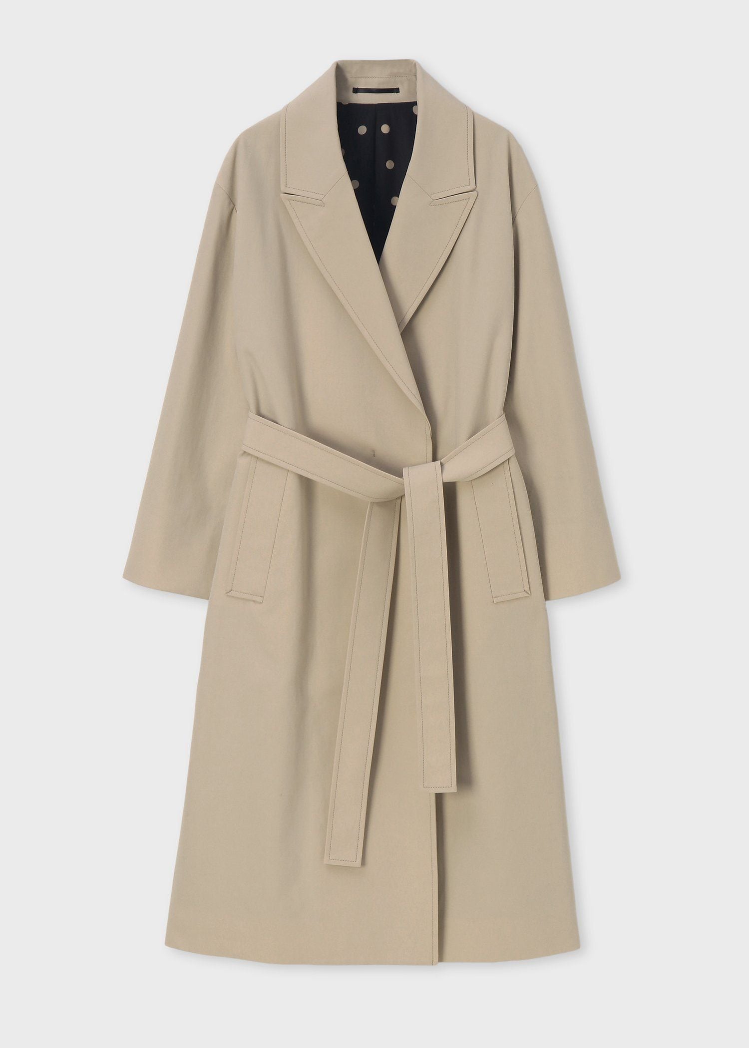 ウィメンズ コットンギャバジン ロングコート（ライトベージュ