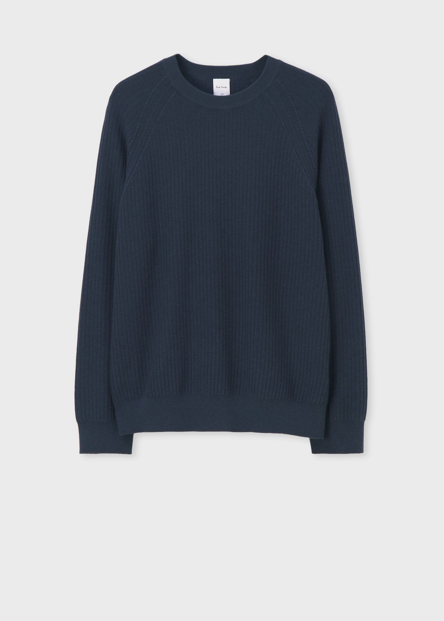 コットンウール クルーネック リブニット