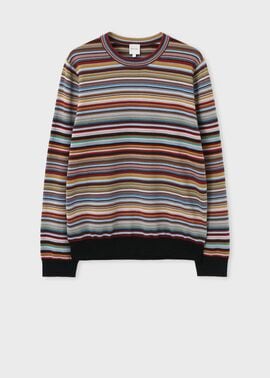 "Signature Stripe" クルーネックニット