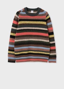 マルチカラーボーダー クルーネックニット ｜ポール・スミス