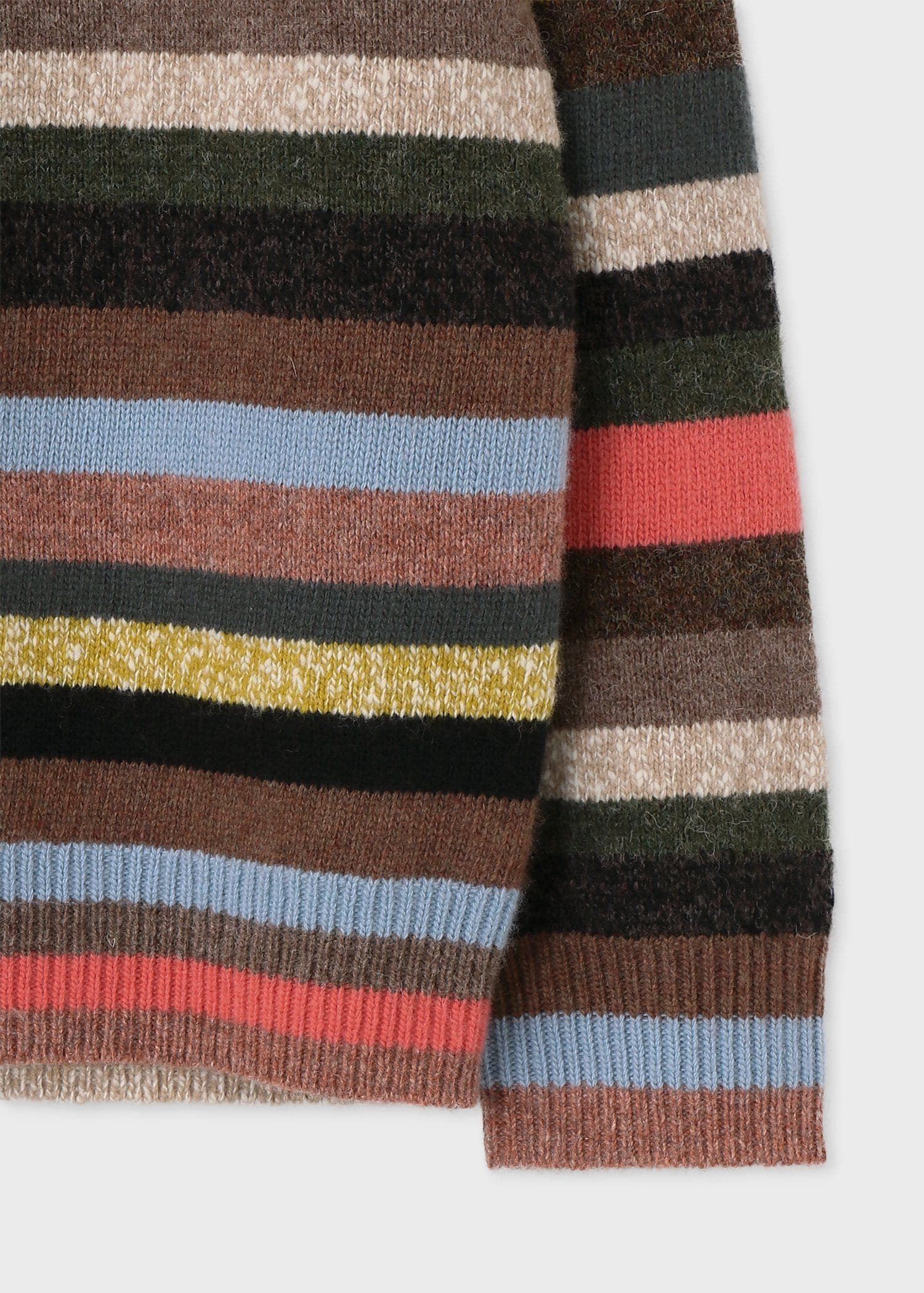 PaulSmith(ポールスミス) 長袖セーター サイズM レディース - アイボリー×ライトパープル×マルチ クルーネック/ボーダー Paul Smith JUNIOR（ポールスミスジュニア）の「マルチボーダー