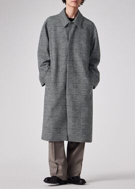 ウールニット グレンチェック ステンカラーコート ｜ポール・スミス