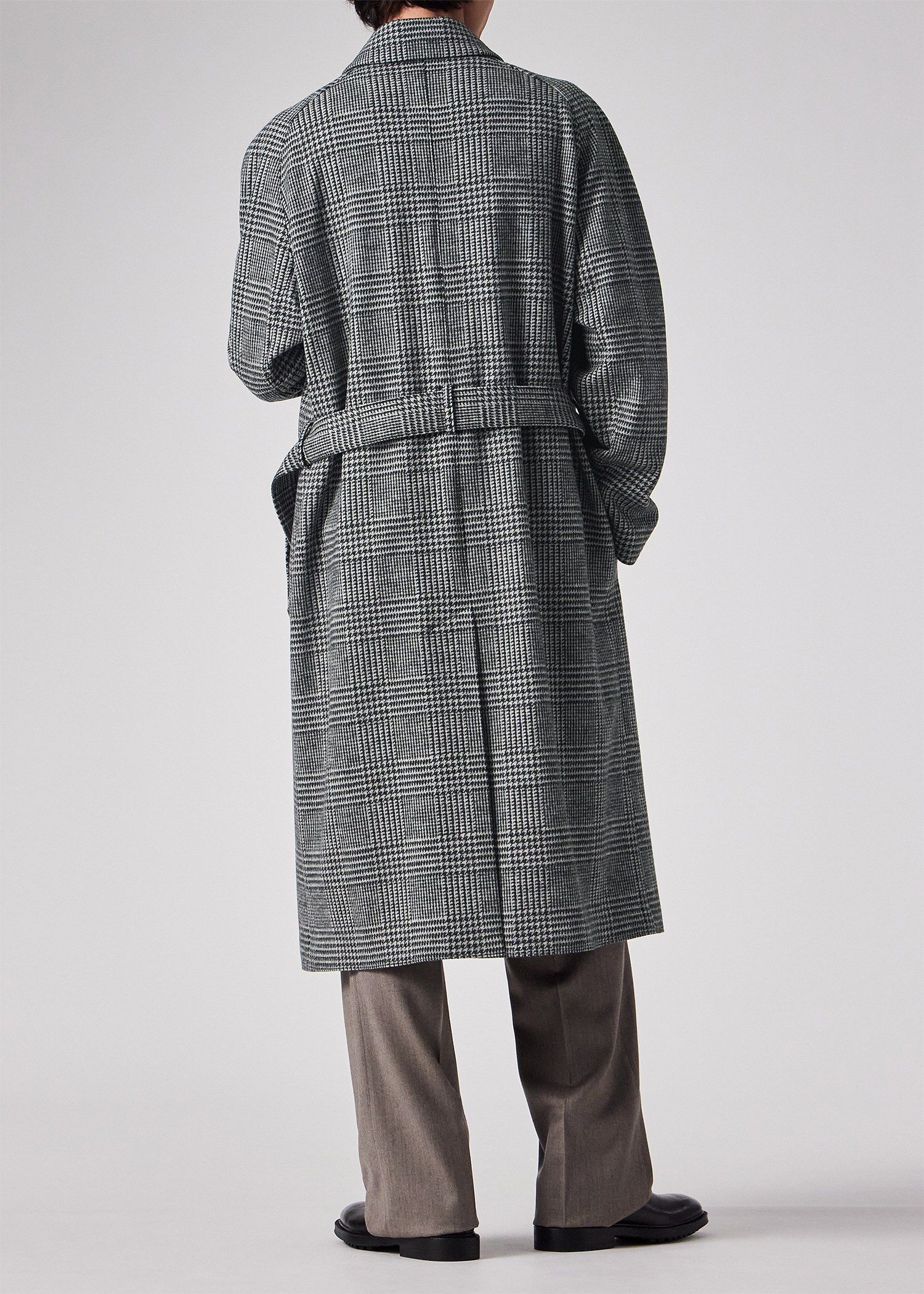 ウールニット グレンチェック ステンカラーコート ｜ポール・スミス