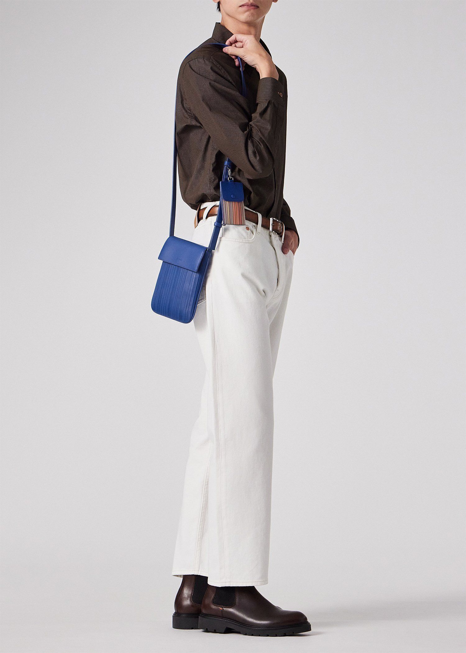 シャドーストライプSS26 ミニショルダーバッグ（ブルー） ｜ポール・スミス