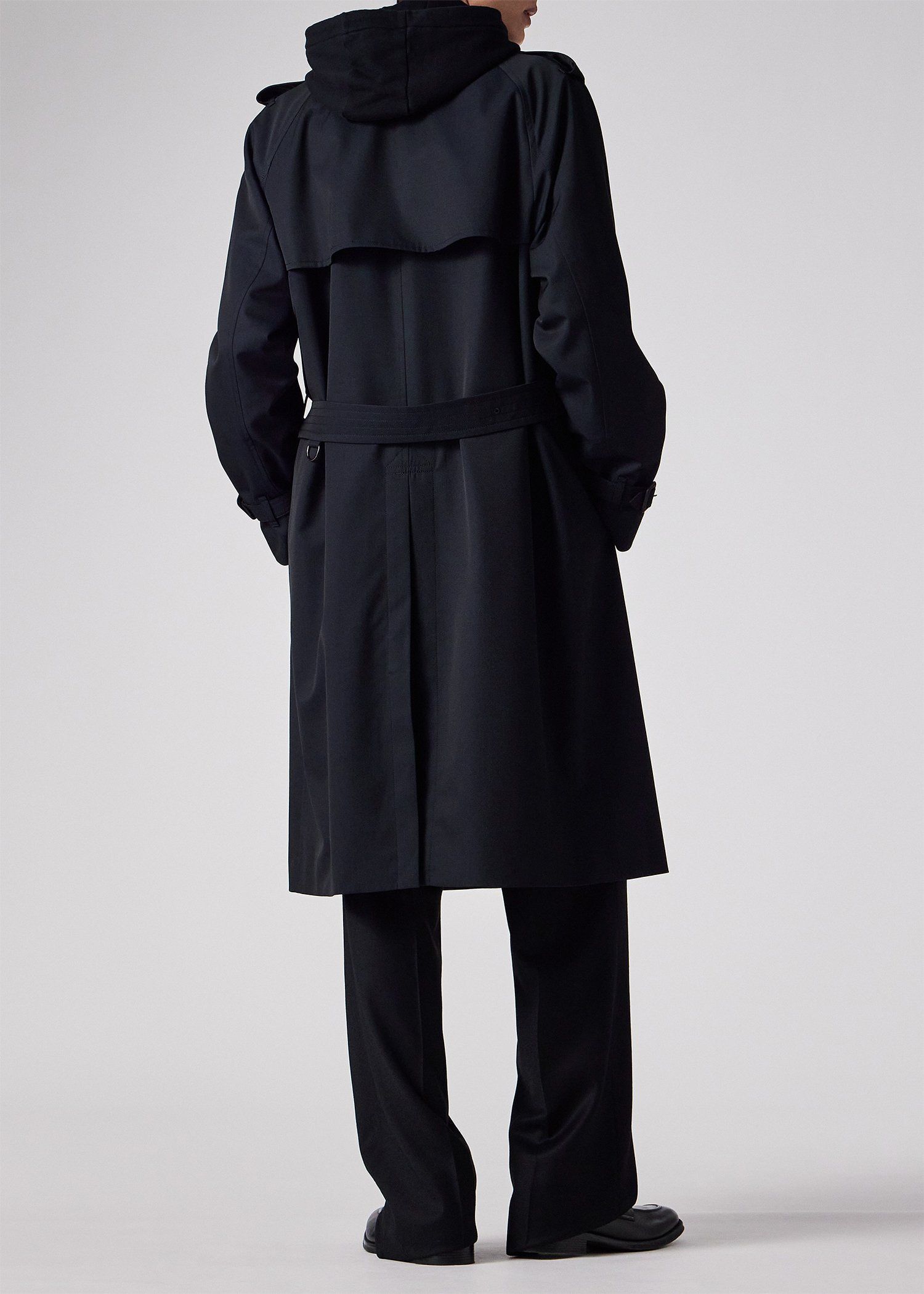 ウールブレンド ヘリテージ ダブルトレンチコート（ネイビー