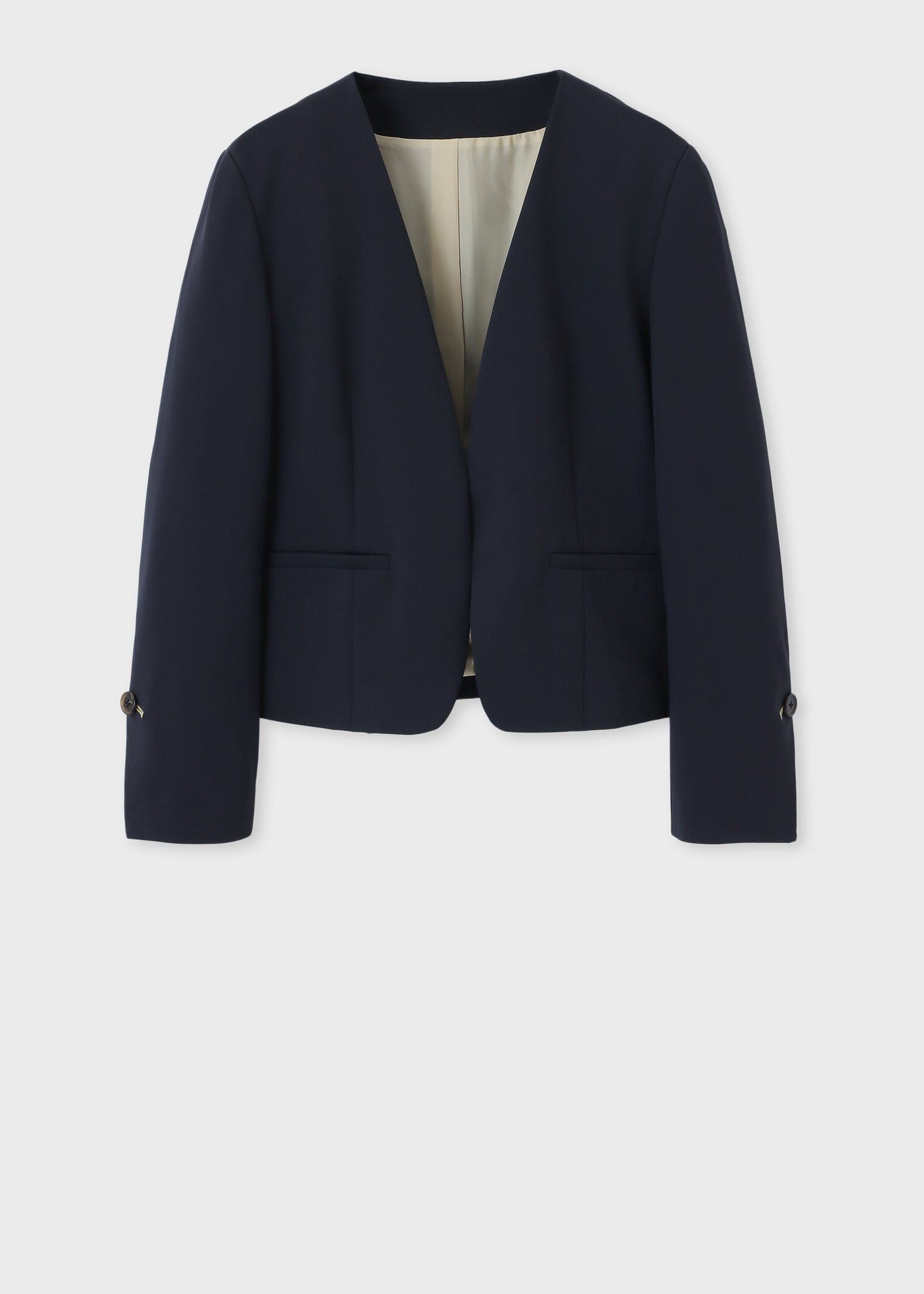 ウィメンズ ジャージー ノーカラージャケット