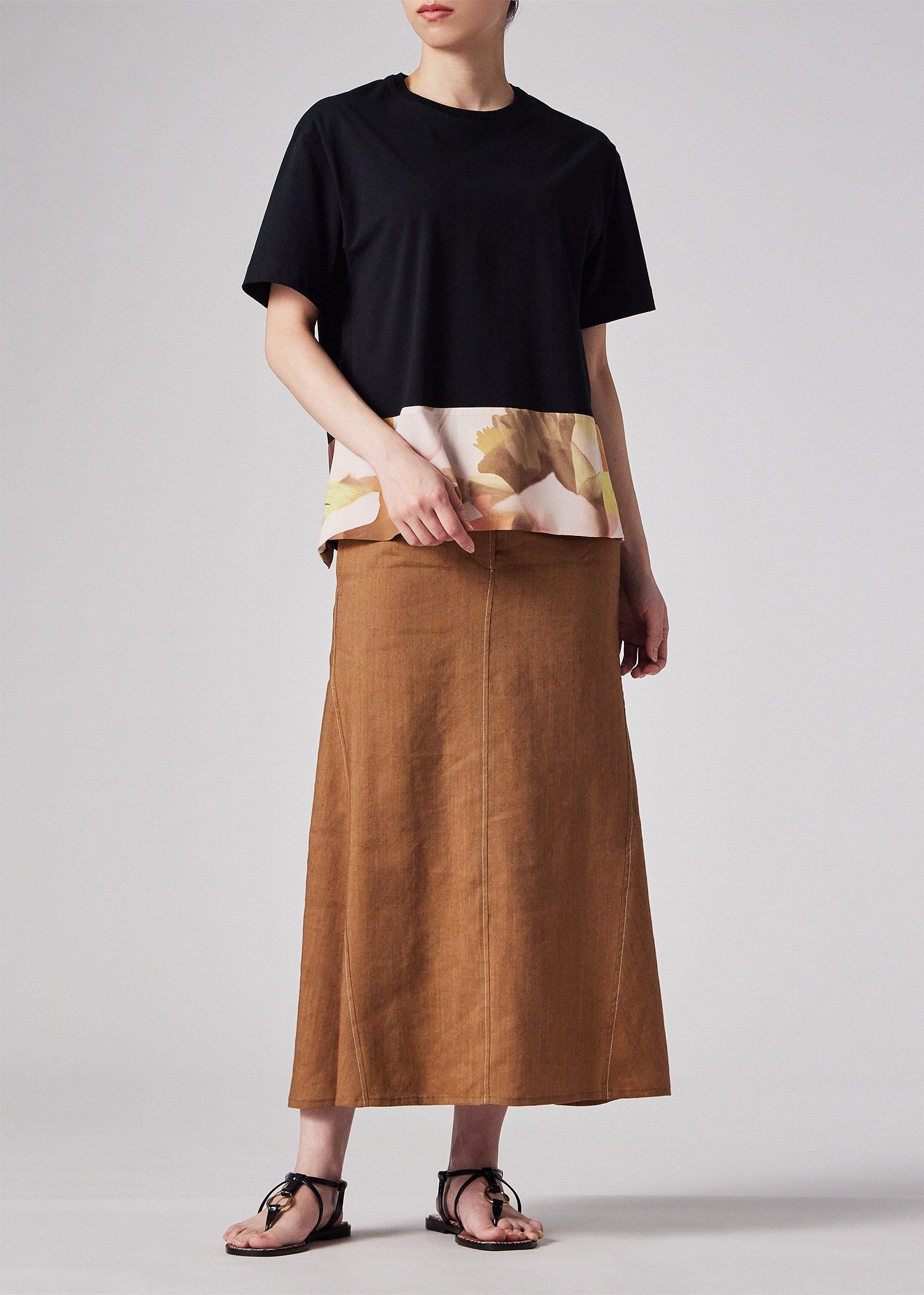 ウィメンズ プリント コンビネーション 半袖Tシャツ