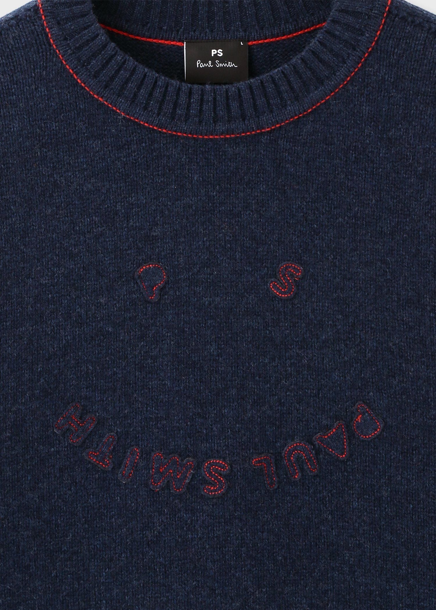 "Happy" メリノウール クルーネックニット