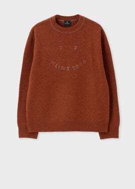 "Happy" メリノウール クルーネックニット