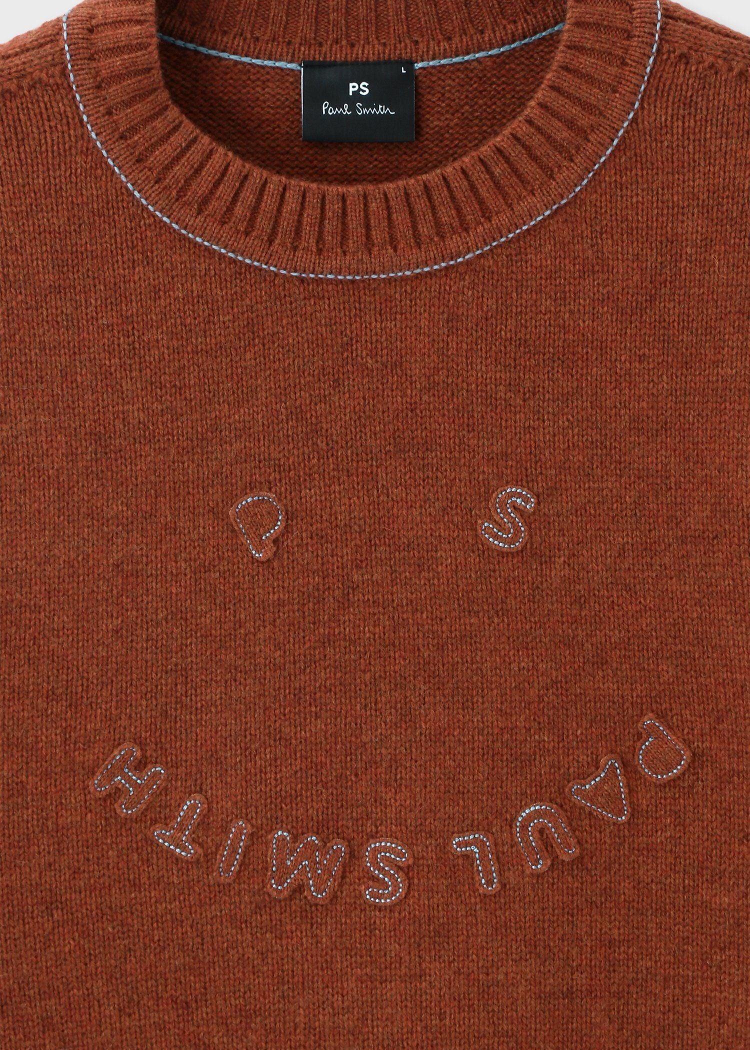 "Happy" メリノウール クルーネックニット