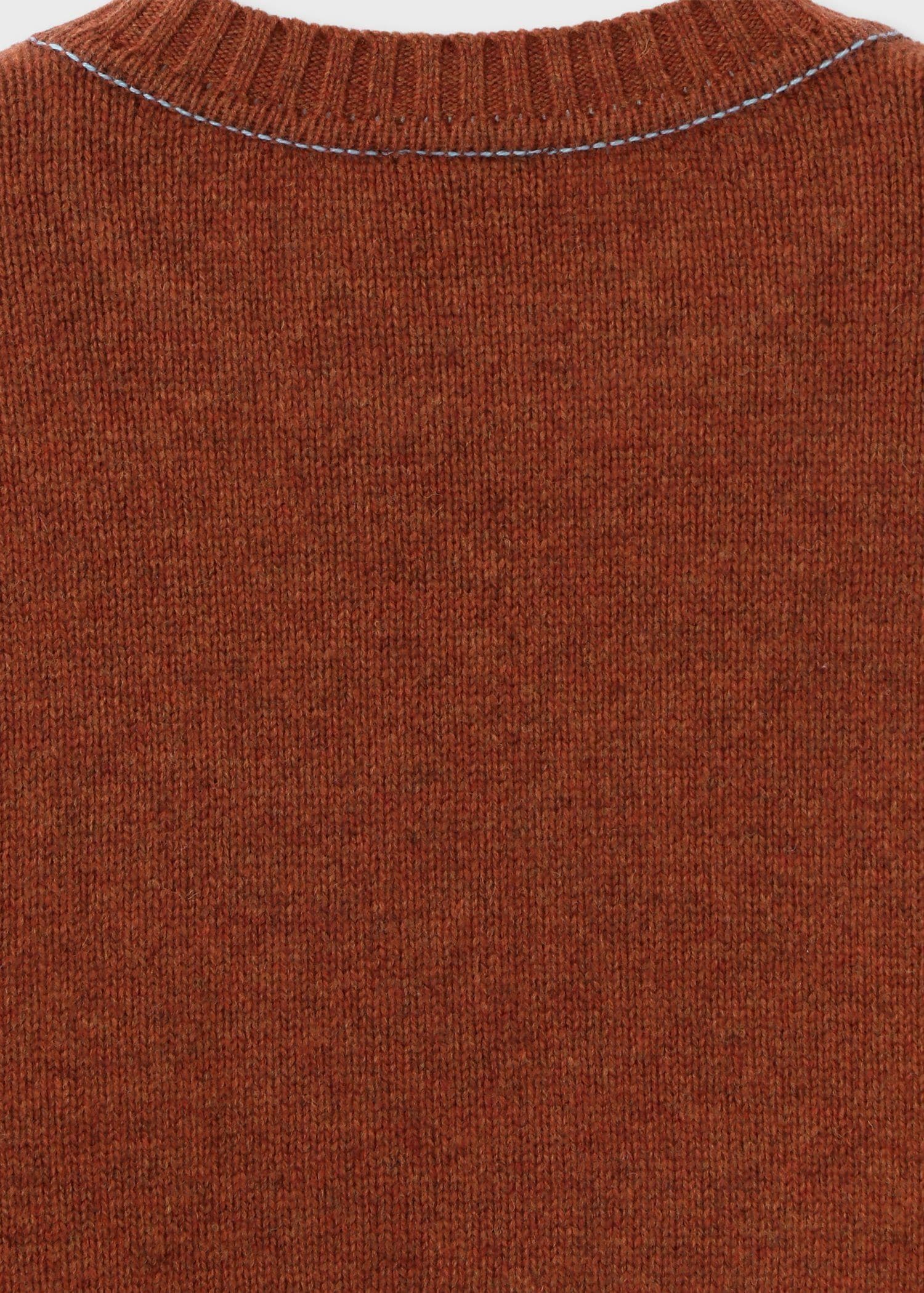 "Happy" メリノウール クルーネックニット