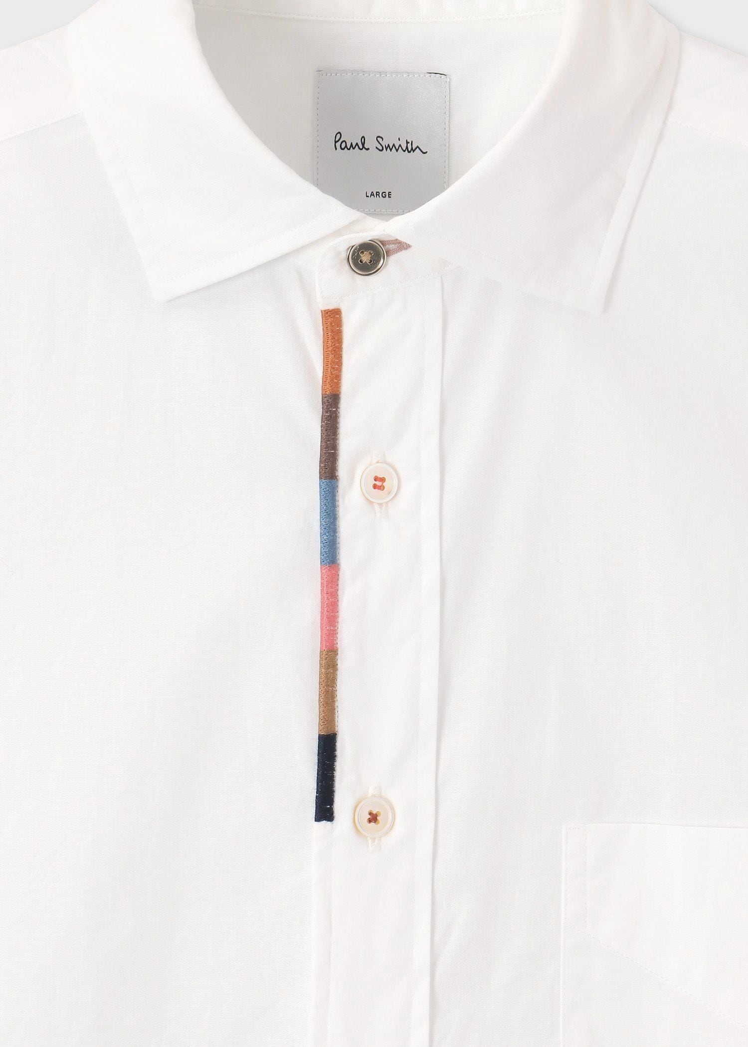 アーティストストライプ エンブロイダリー シャツ（ホワイト