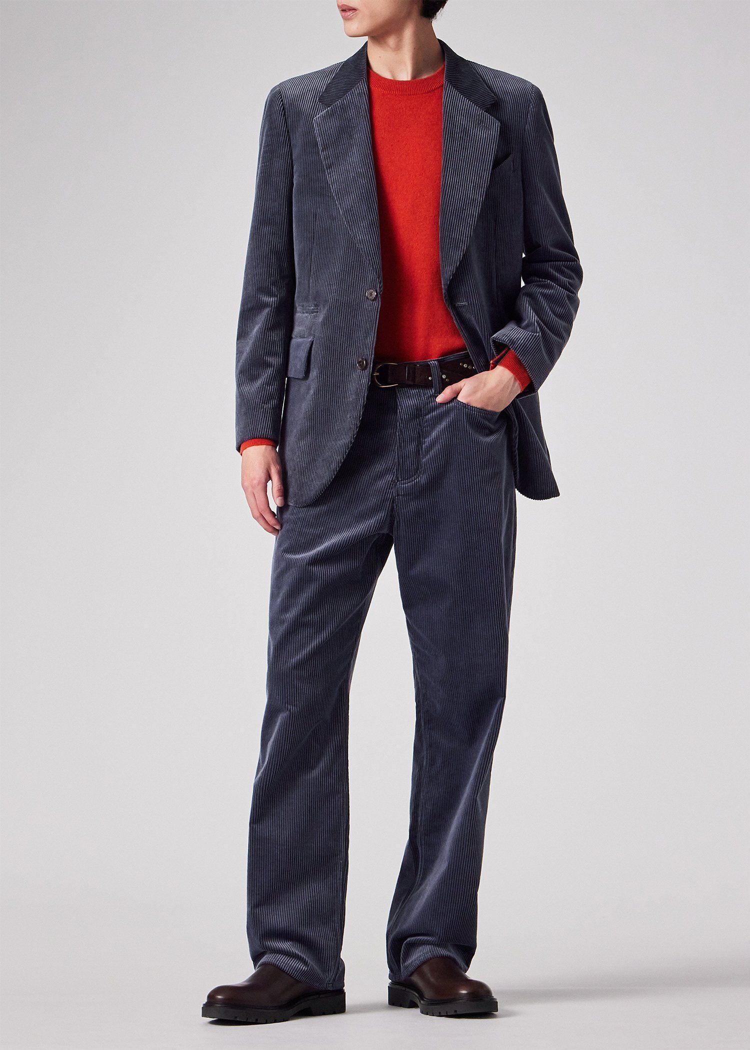 コットンコーデュロイ ワイドストレートパンツ