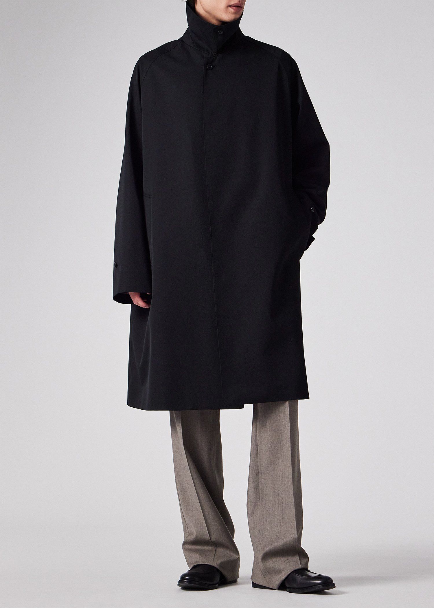 ウールブレンド ワイドシルエット ステンカラーコート ｜ポール・スミス