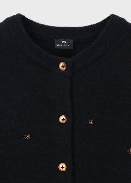 ウィメンズ ホースシュー ビーズ カーディガン（ブラック） ｜ポール