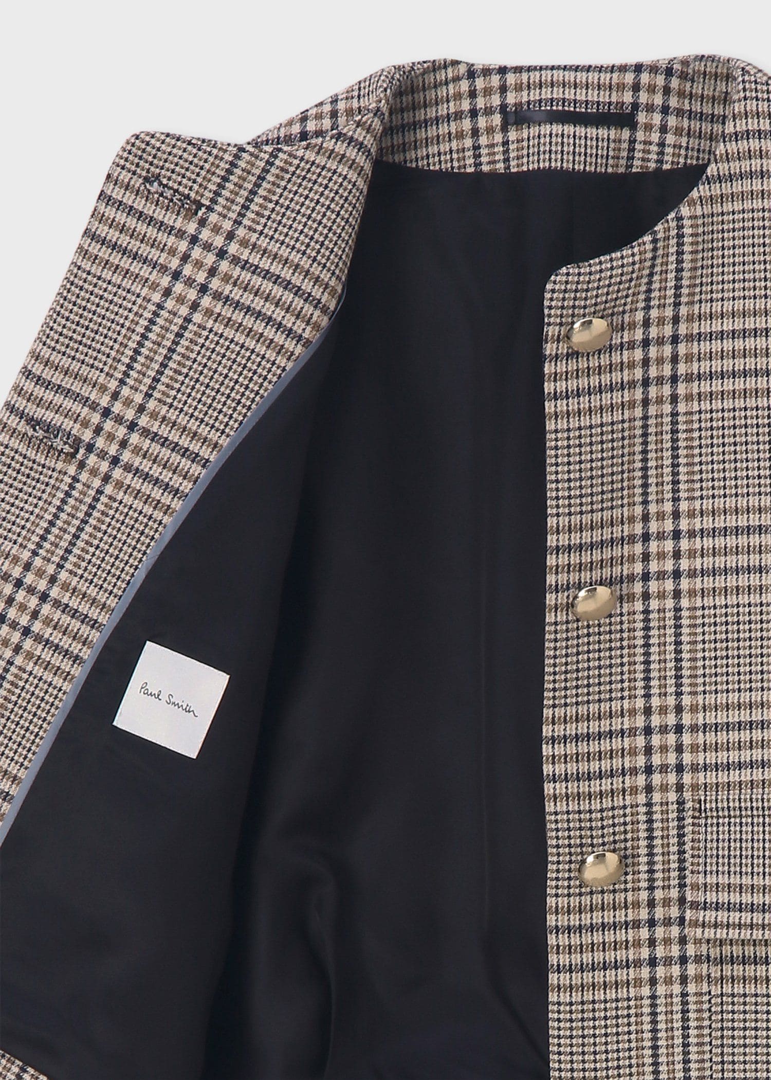 ポールスミスコレクション　ジャケット ウィメンズ クラシックチェック ノーカラー ジャケット ｜ポール・スミス