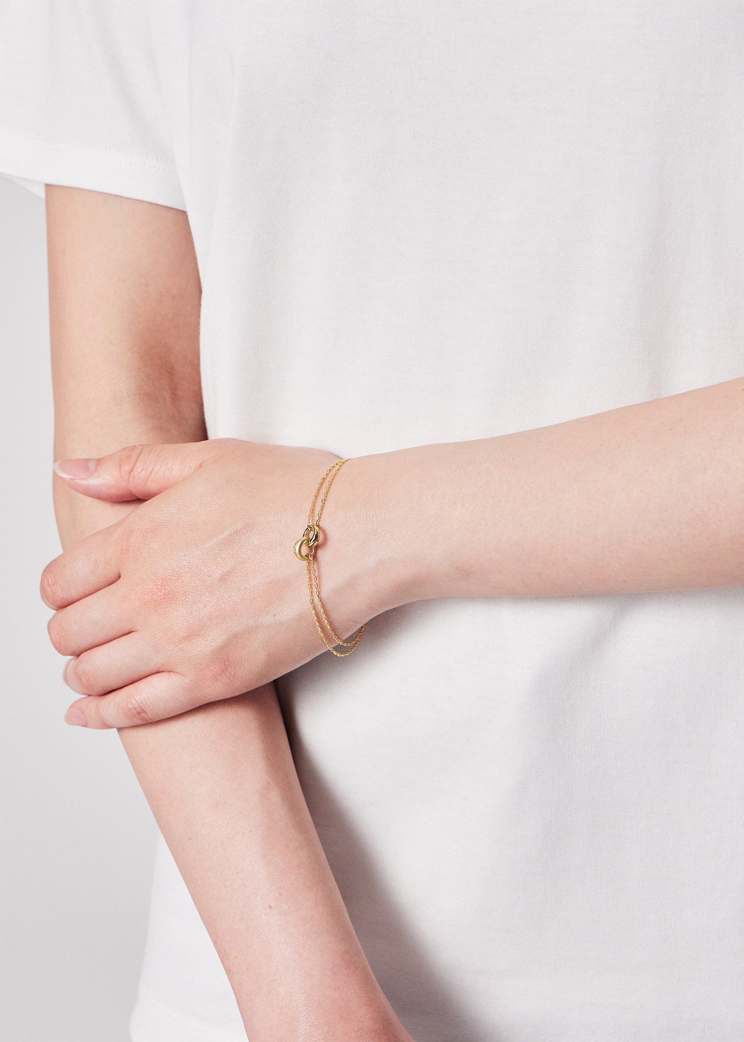 ウィメンズ "Double Ring Motif" ブレスレット