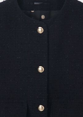 ポールスミス ブラック マルチカラー ベルベット襟 ツイード ジャケット 38 ウィメンズ ツイード ノーカラー ジャケット ｜ポール・スミス