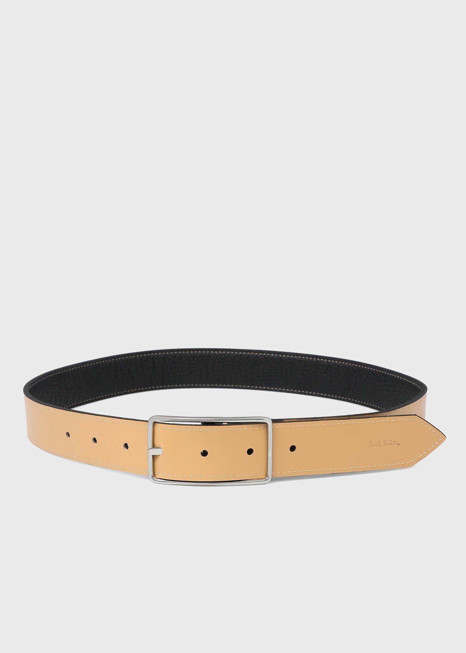 現行！ポールカ　リバーコート　ビッグカラー　ベルト　フリーサイズ チェックバックルエンボスクレストブリッジチェックリバーシブルベルト