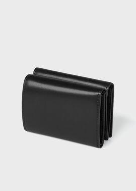 Paul Smith 三つ折り財布 ブラック がま口 金具 総柄 ストライプ Paul Smith（ポール・スミス） 【名入れ】Paul Smith 財布 ラブレター