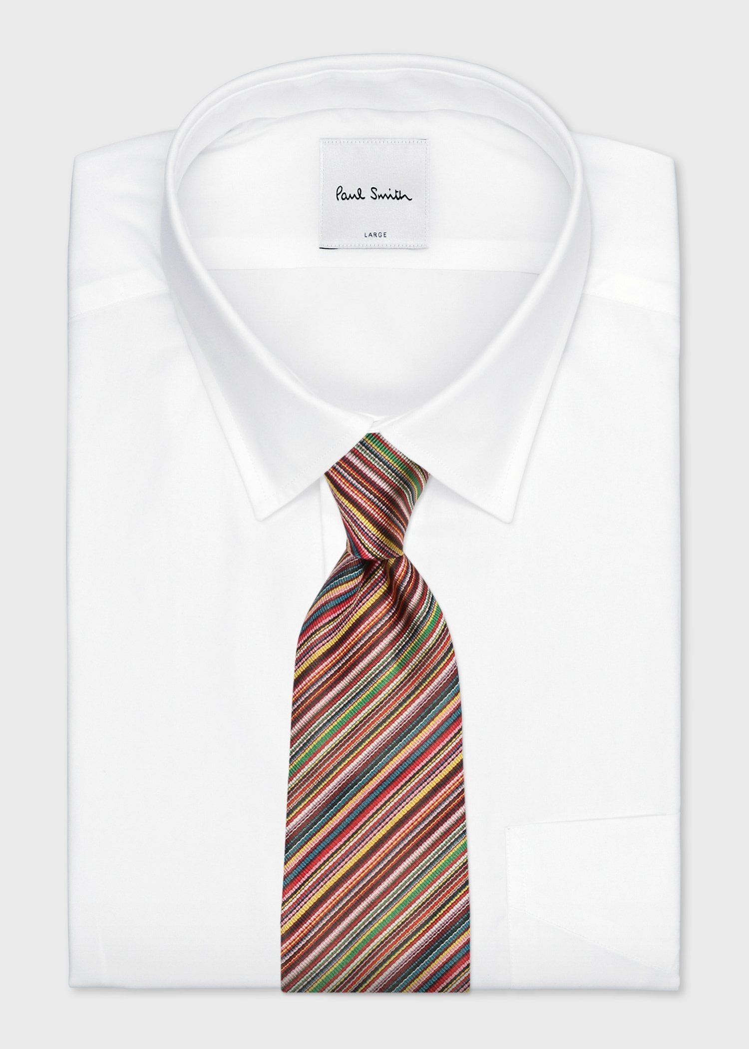 [極美品] ポールスミス　マルチカラー ネクタイ シグネチャーストライプ 極美品] ポールスミス マルチカラー ネクタイ シグネチャーストライプ