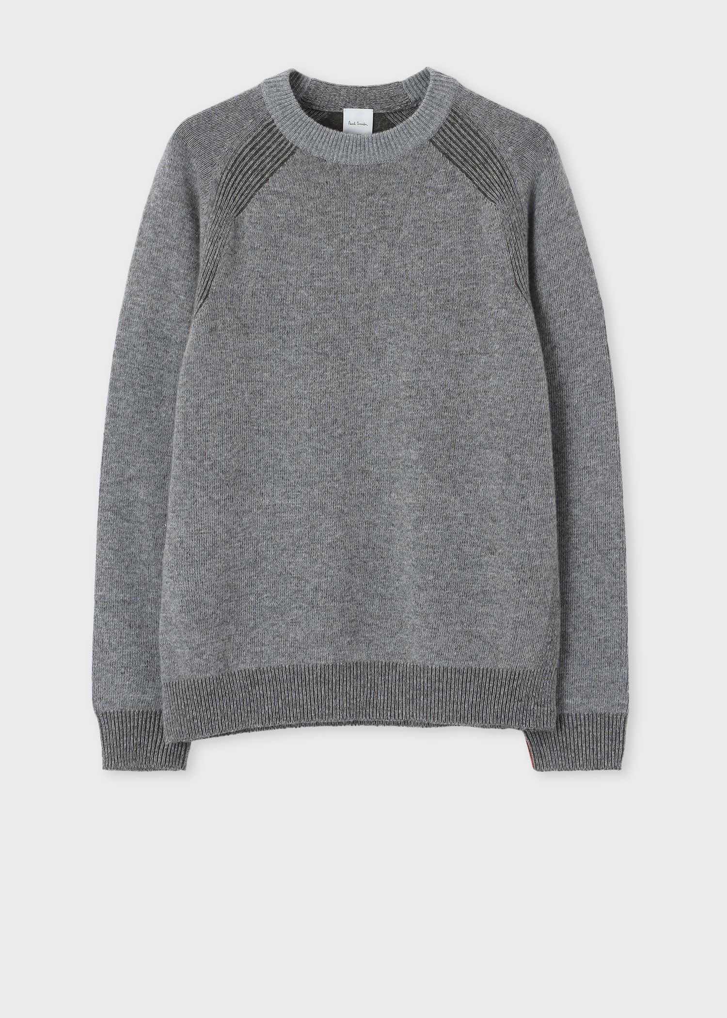 アーティストストライプポイント クルーネックニット