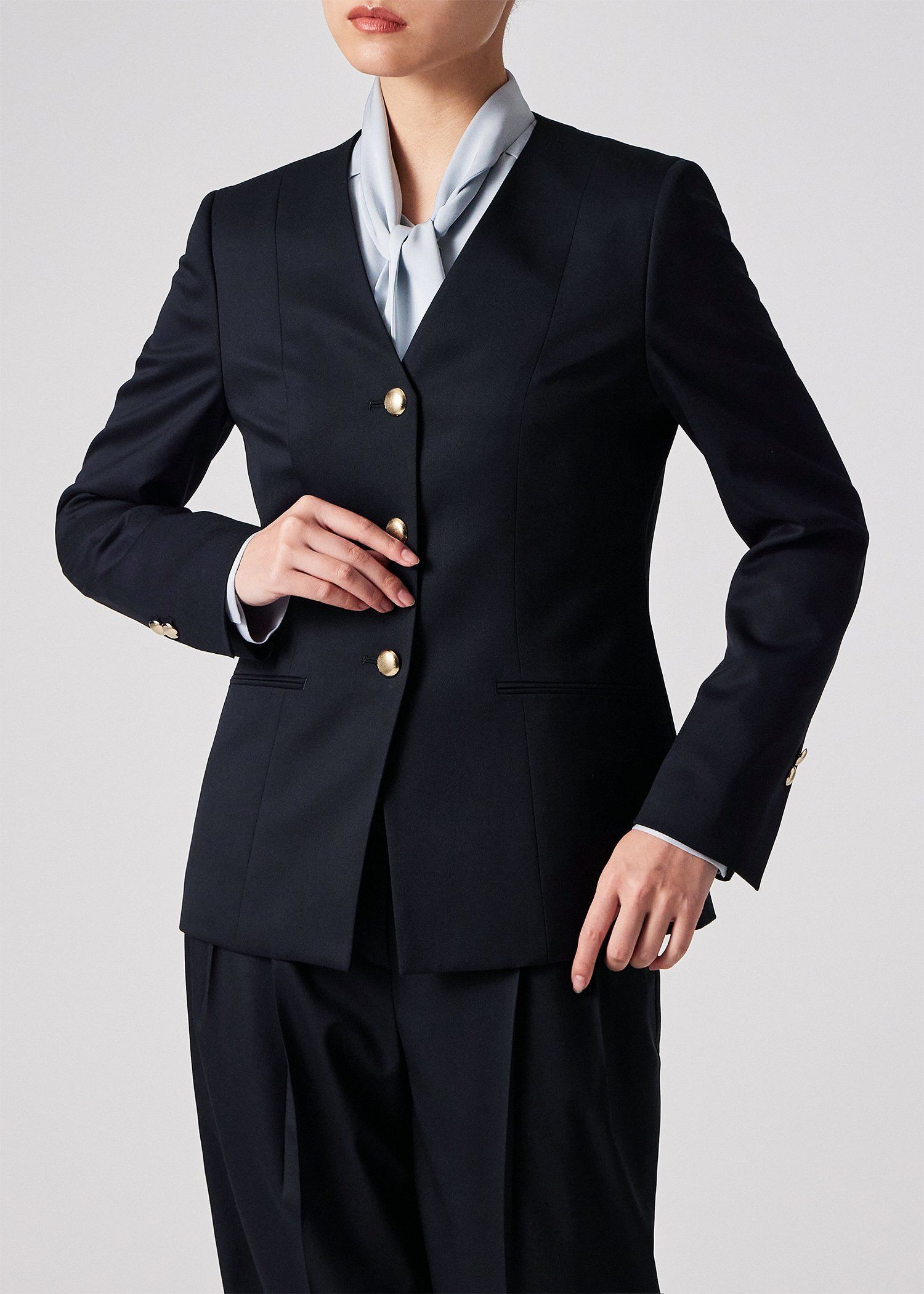 ウィメンズ トラベル ノーカラー ジャケット