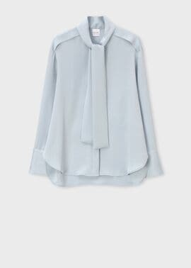 ウィメンズ サテン ボウタイ ブラウス