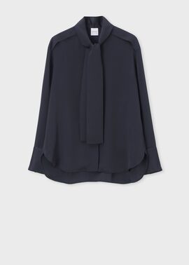 ウィメンズ サテン ボウタイ ブラウス