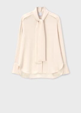 ウィメンズ サテン ボウタイ ブラウス