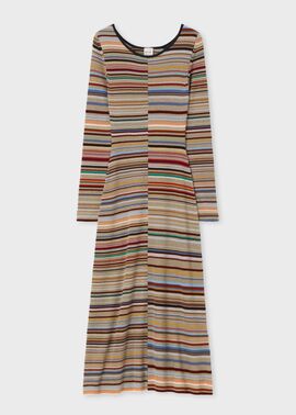 ウィメンズ "Signature Stripe" グリッターニットワンピース