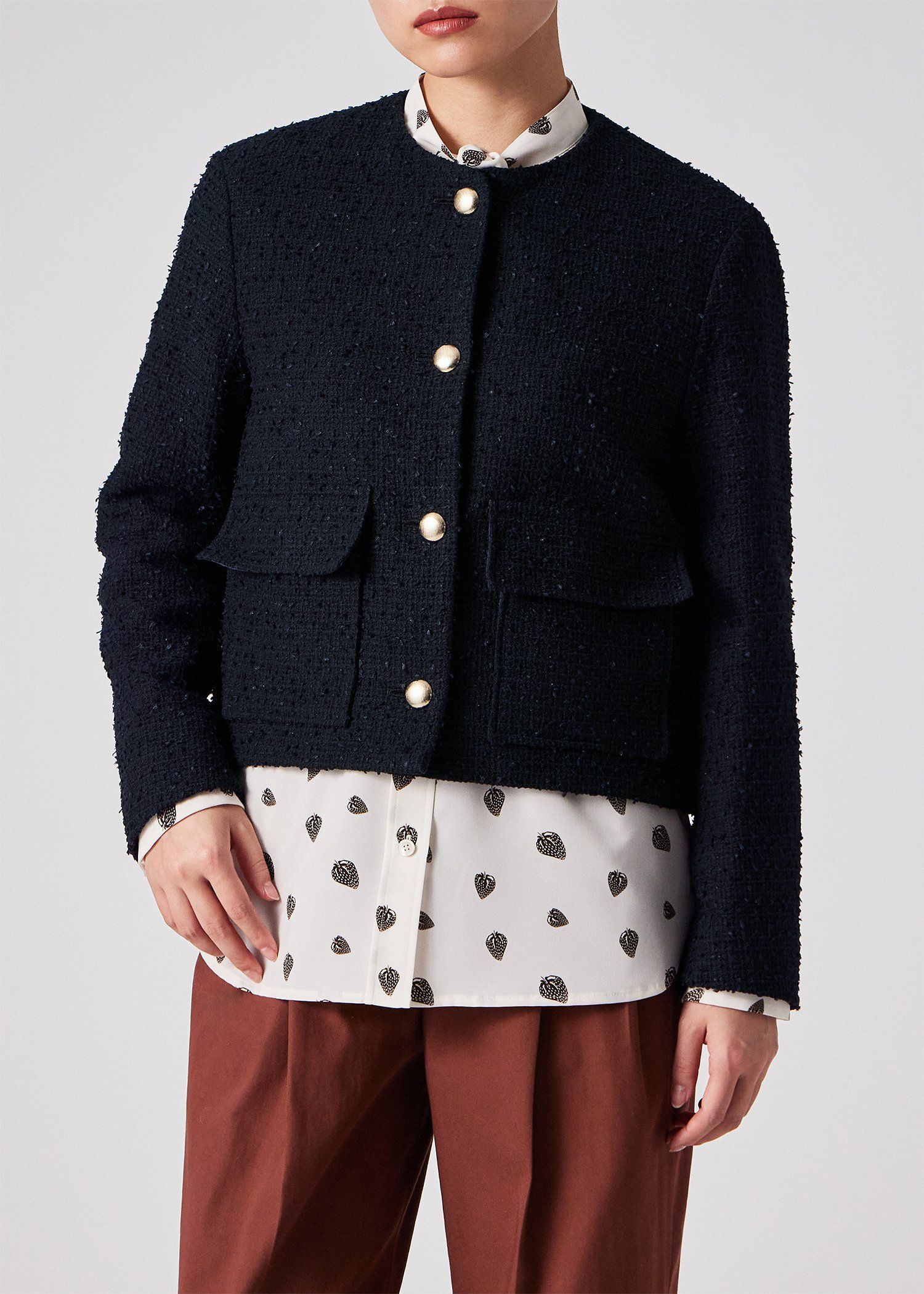 ウィメンズ ツイード ノーカラー ジャケット ｜ポール・スミス