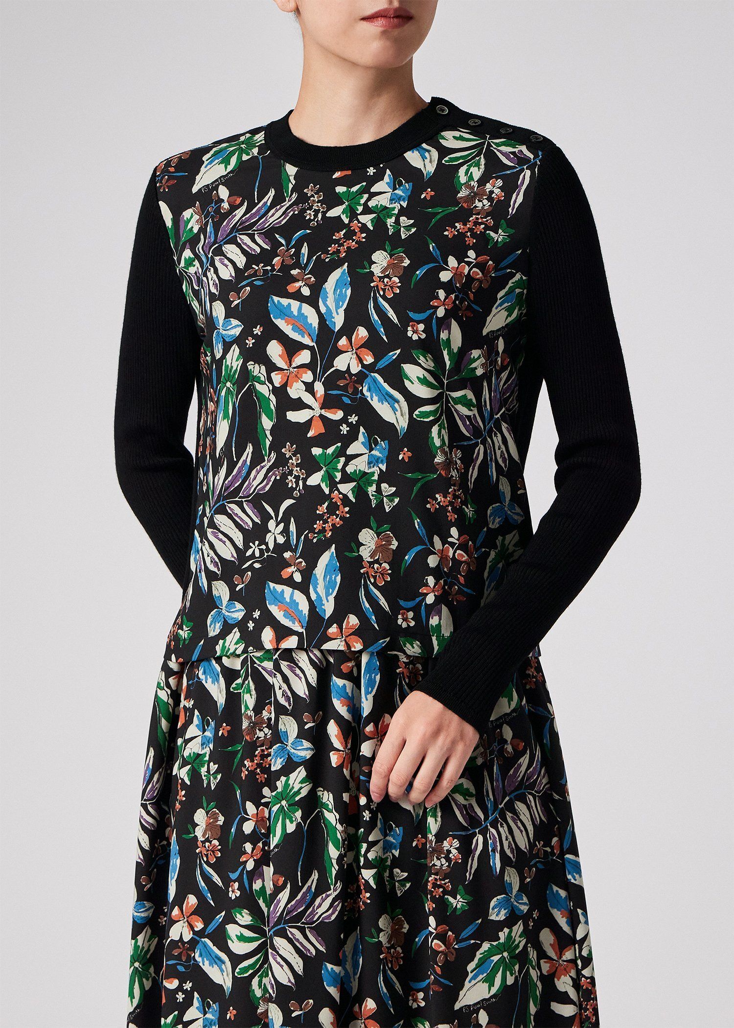 ウィメンズ "Number Floral" プルオーバー コンビ ニット