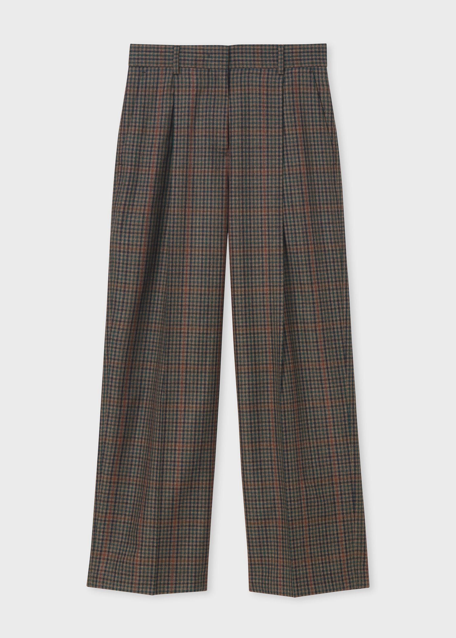 ウィメンズ クラシックガンクラブチェック ワイドタックパンツ