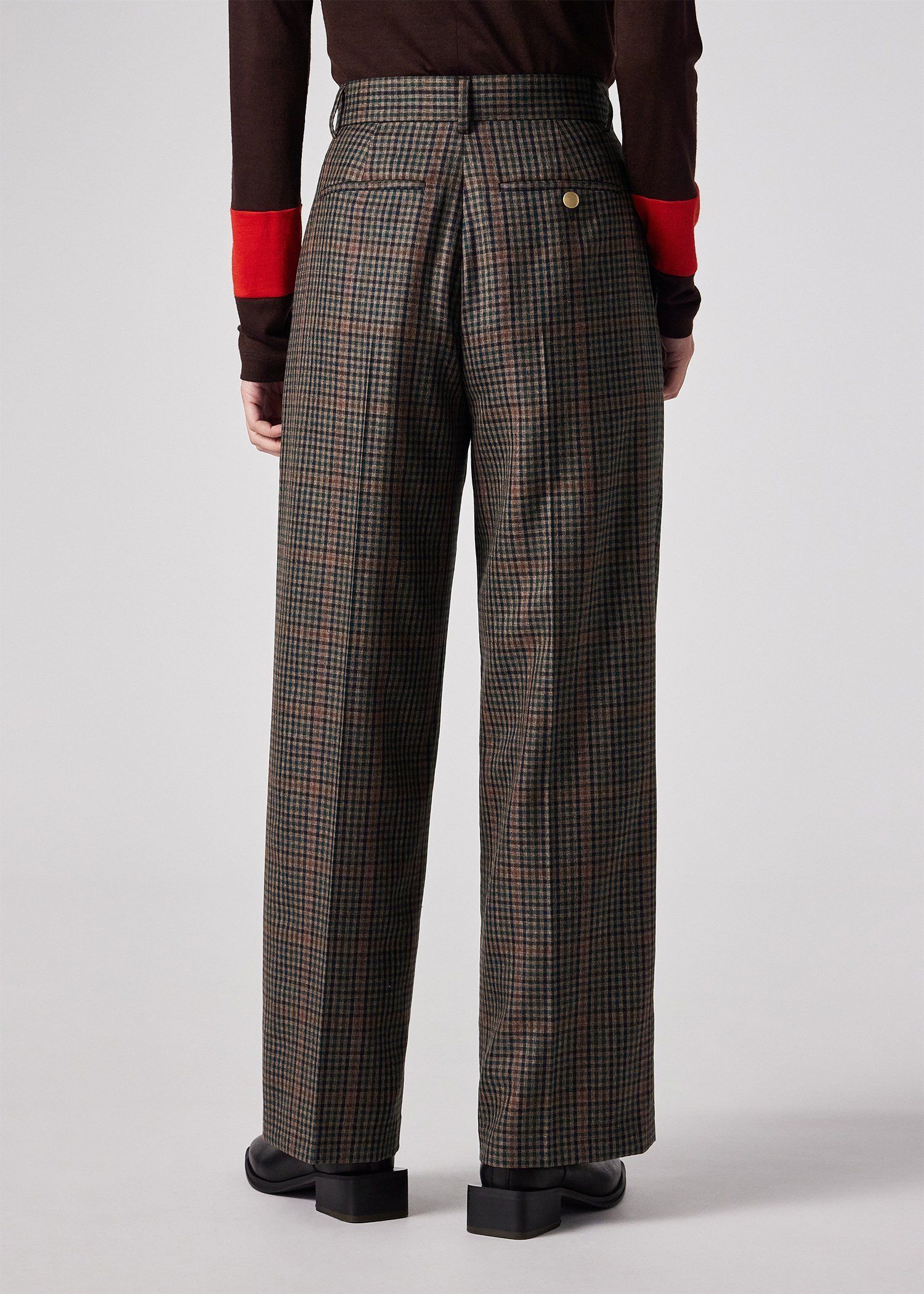 ウィメンズ クラシックガンクラブチェック ワイドタックパンツ