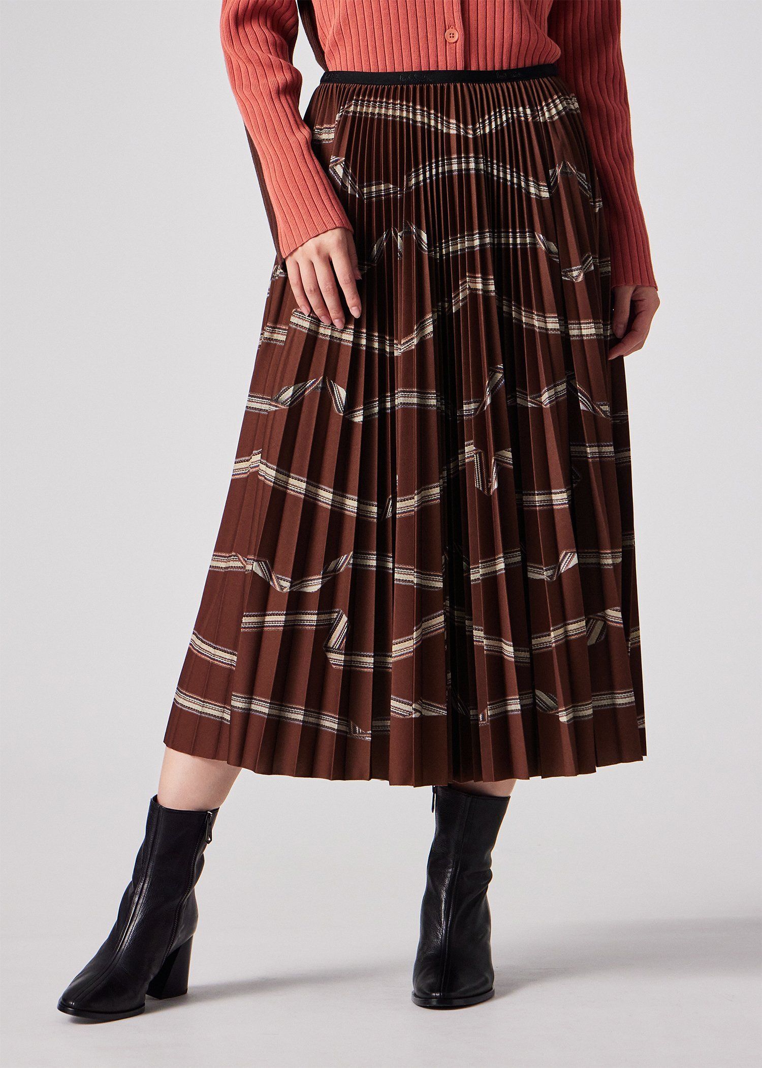 ウィメンズ "Signature Stripe" リボン プリーツスカート