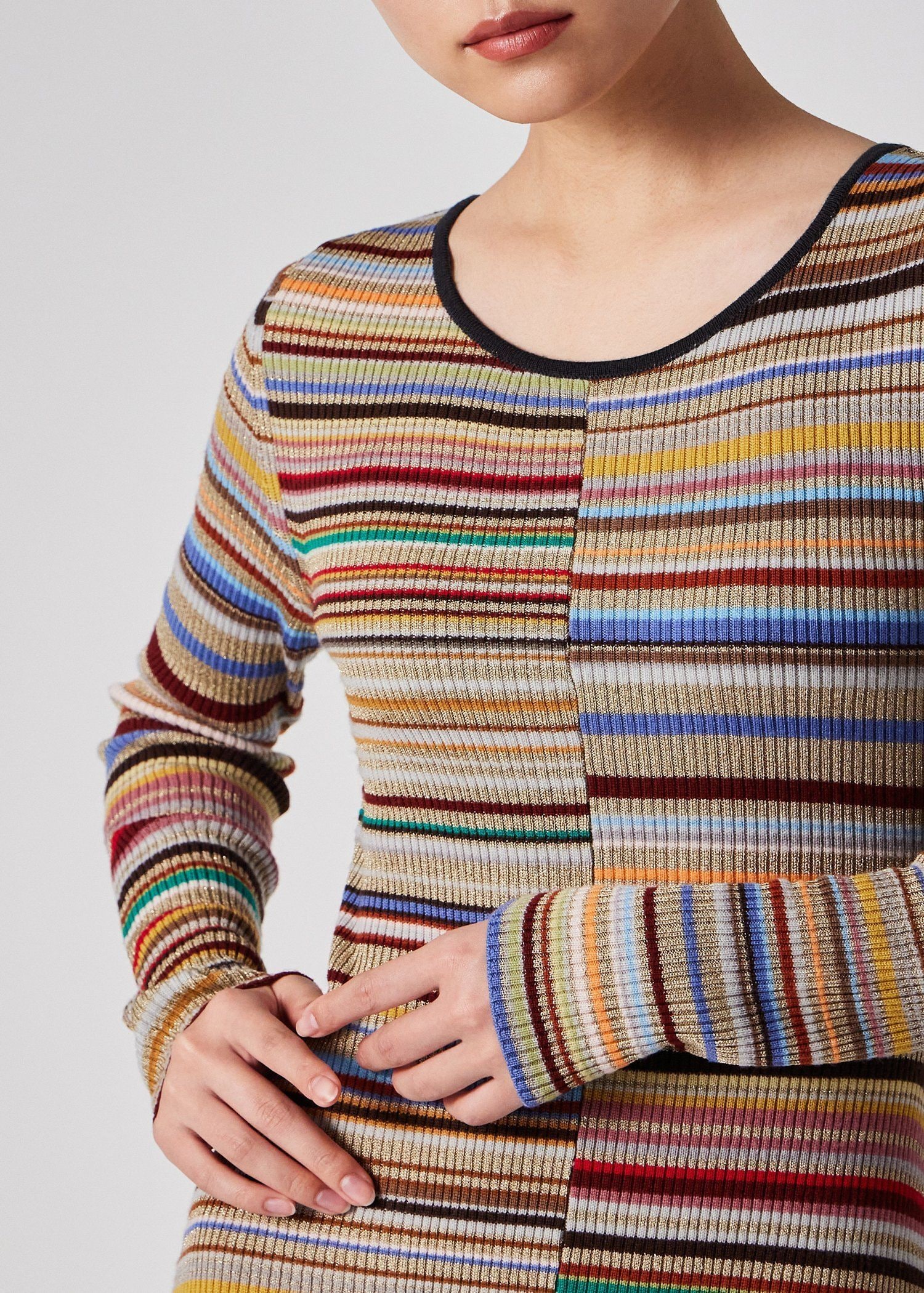 ウィメンズ "Signature Stripe" グリッターニットワンピース