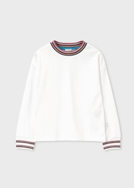 ジュニア シグネチャーストライプリブ カットソー