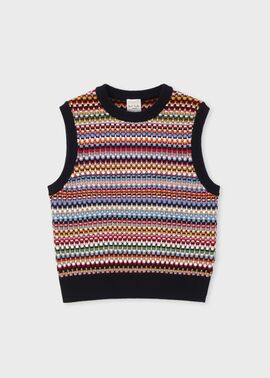 ジュニア マルチボーダー ニットベスト