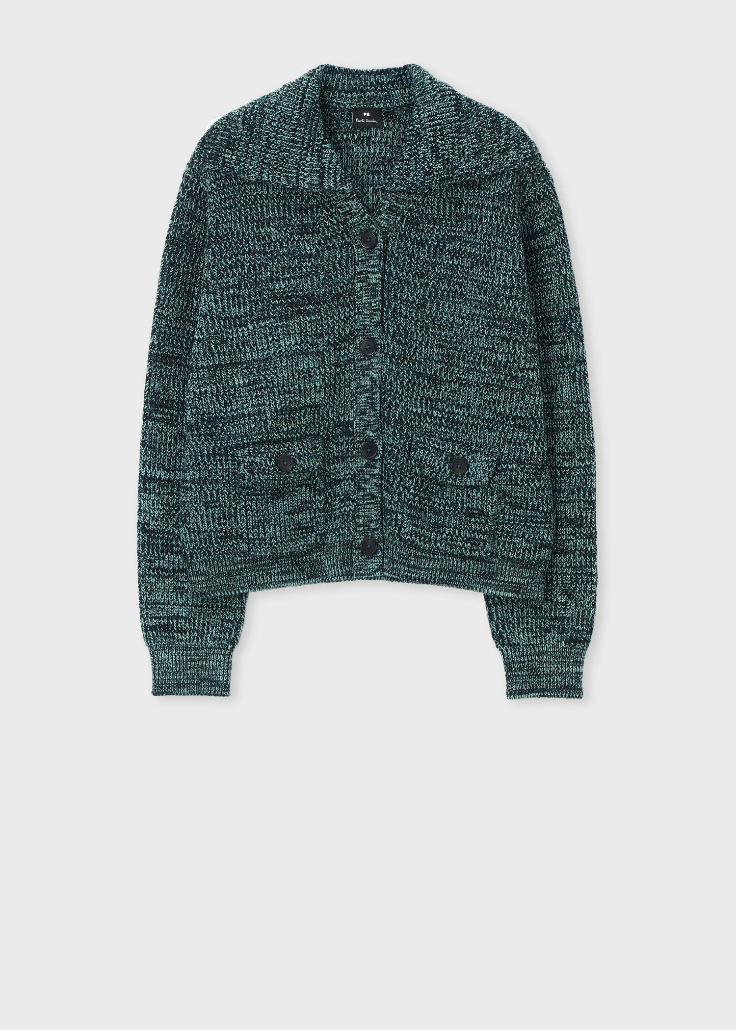 ウィメンズ ニットカラー カーディガン（ブラック） ｜ポール・スミス