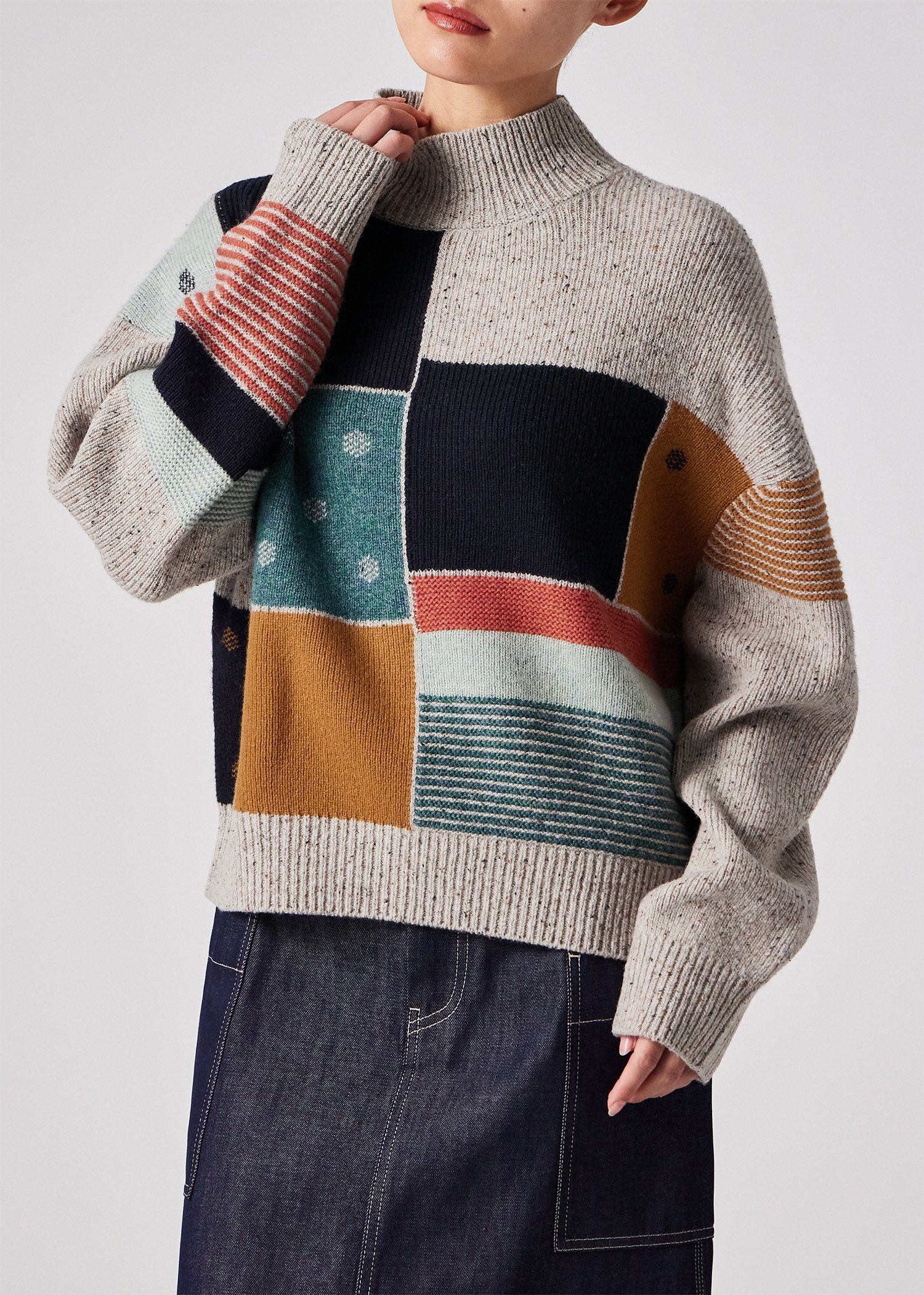 ウィメンズ "Dice" パッチワーク ニット